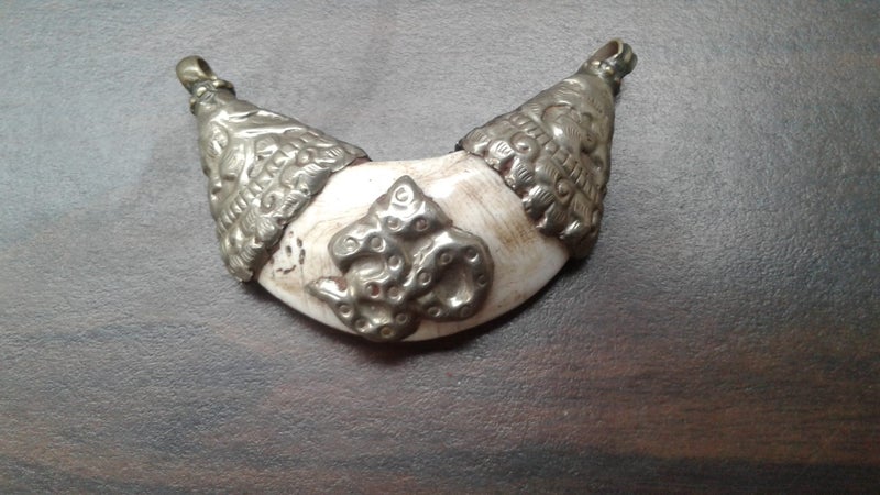 Tibetan Bone and silver pendant Carousel 3