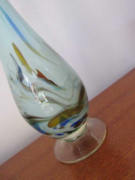Art Glass Vase Pale Blue with Marble Colours Carousel 2