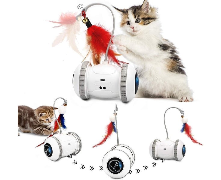 Robotic Interactive Electronic Usb Charger Smart Rolling Pet Cat Toy Funny Carousel 1