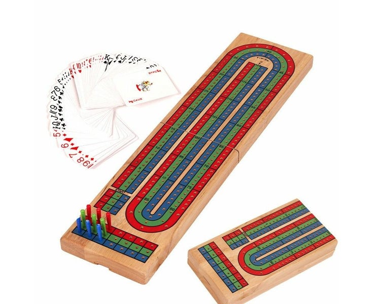 Regal Games Cribbage Board Game Set Wooden Board with StoragePlastic Peg Carousel 1