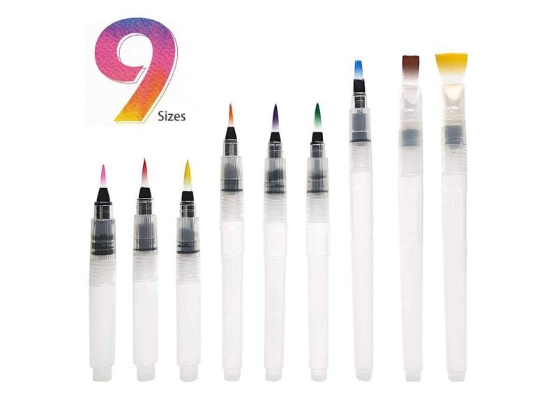 9/12Pcs Watercolor Brush Pens Set Super Easy To Use And Fill For Water Soluble Carousel 1