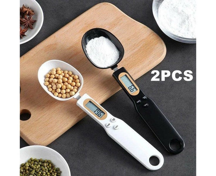 2pcs Mini Spoon Scale Digital Kitchen Scale Electronic LCD Food Scale 0.1-500g Carousel 1