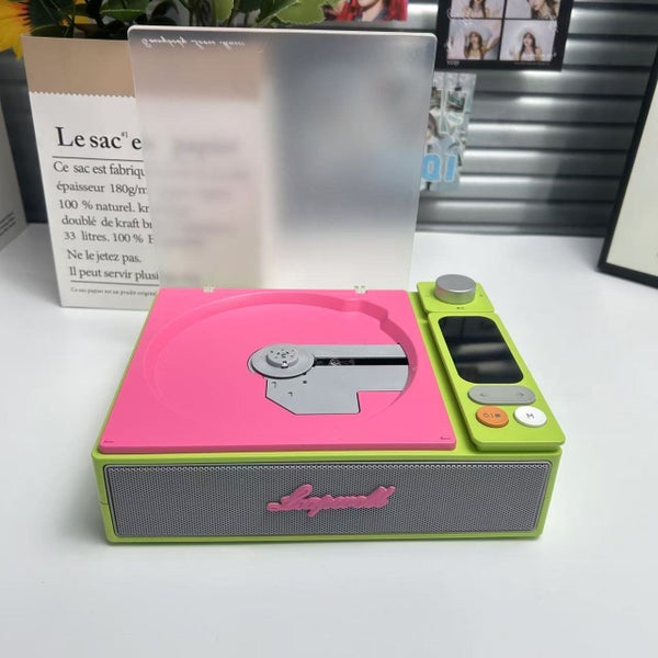 Portable CD Player with Speakers Bluetooth for Car Home Green Pink Carousel 1