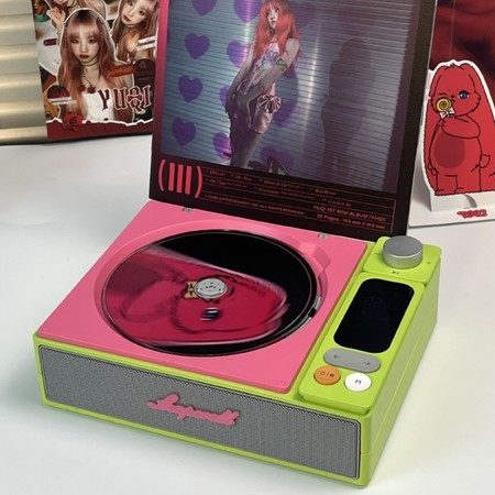 Portable CD Player with Speakers Bluetooth for Car Home Green Pink Carousel 2