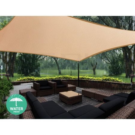 Heavy Duty Rectangle Shade Sail Canopy 4 x 5m - Sand Beige Carousel 1