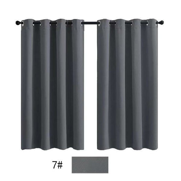 Dark Grey High Blackout Curtains Drapes Eyelet Hemp Fabric 360x160 MSE160-04 Carousel 1