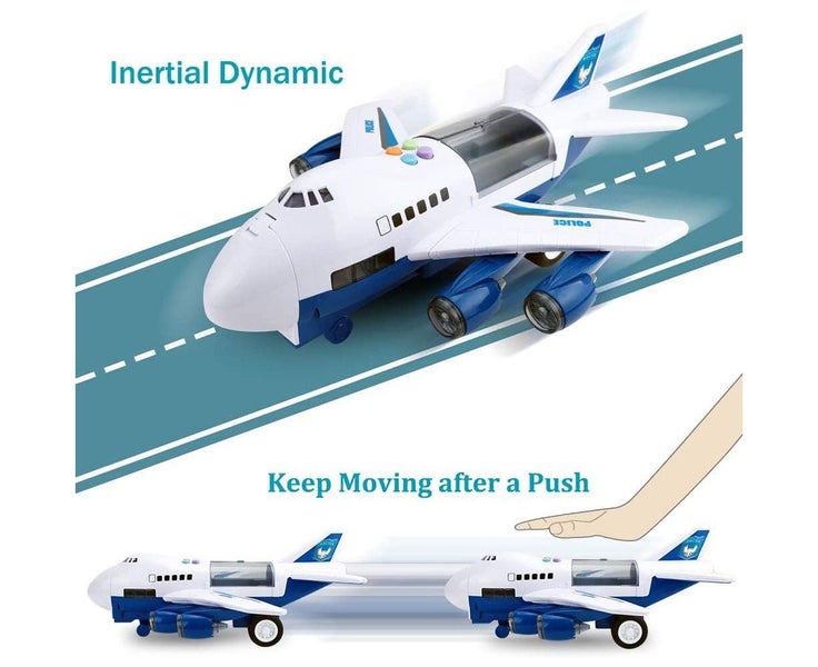 Large Airplane Toy with Police Cars Set forYear Old Kids Carousel 1