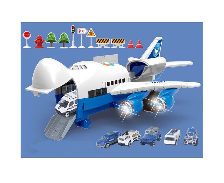 Large Airplane Toy with Police Cars Set forYear Old Kids Carousel 5