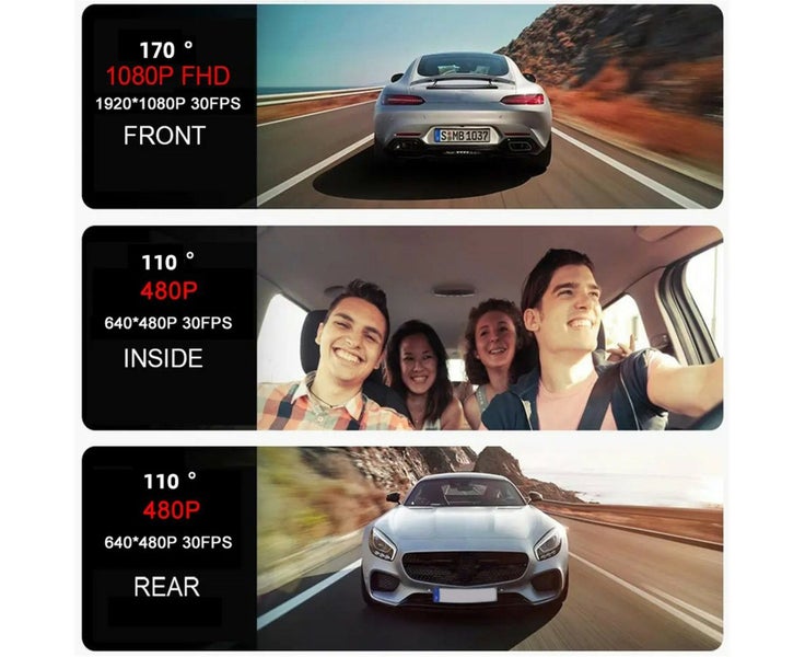 Dash cam 1080P WiFi in car camera, front car dash cam, WDR night vision, lo Carousel 6