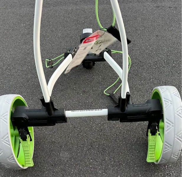 White+lime wheel golf trundler FLATFOLD BIG Max Blade+ golf trolley push cart62863239623682114