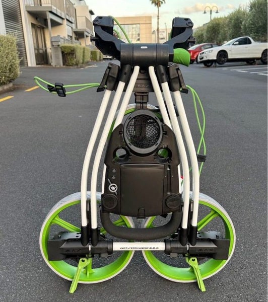 White+lime wheel golf trundler FLATFOLD BIG Max Blade+ golf trolley push cart62863239623682111