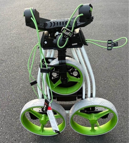 White+lime wheel golf trundler FLATFOLD BIG Max Blade+ golf trolley push cart62863239623682113