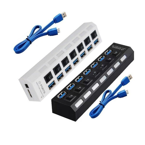 7 Port USB 3.0 High Speed Extension Hub Splitter Extender For PC Laptop MacBook Carousel 2