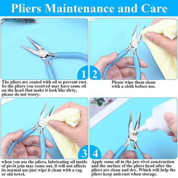 3X Jewellery Making Pliers Round Nose Pliers Beading DIY Wire Cutters Combo Tool Carousel 9
