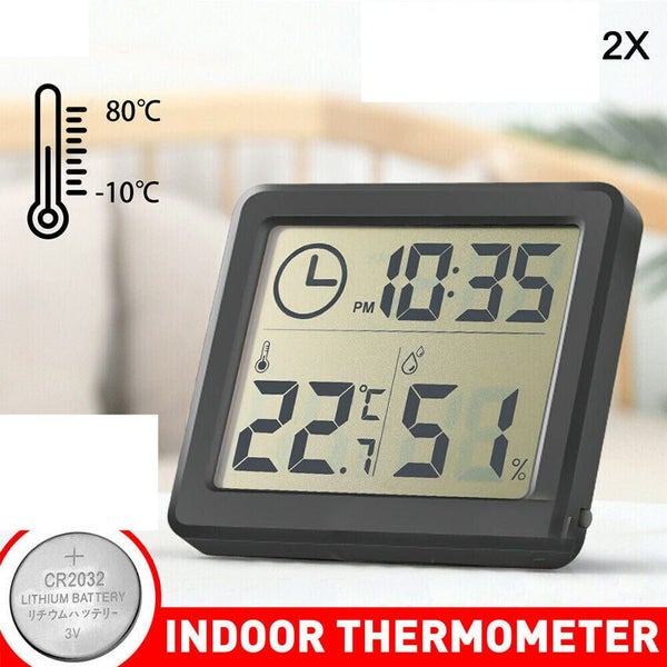 2setsxDigital Thermometer Humidity Meter Room Temperature Indoor LCD Hygrometer Carousel 1