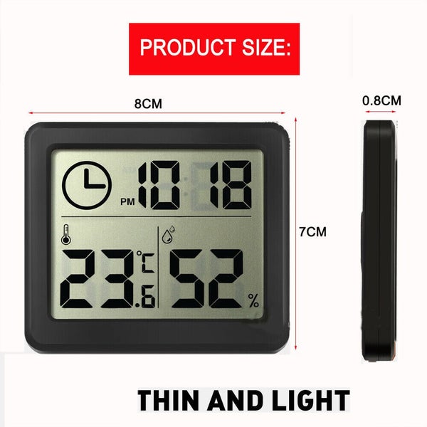 2setsxDigital Thermometer Humidity Meter Room Temperature Indoor LCD Hygrometer Carousel 2