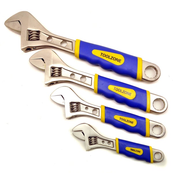 4pc Adjustable Spanner / Monkey Pipe Wrench Set Covers Range 0-36mm TE328 Carousel 1