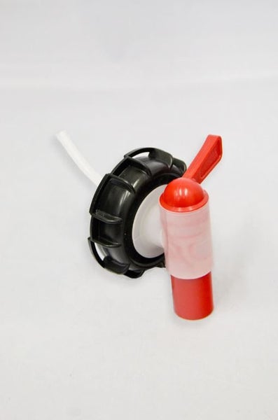 58mm Aeroflow Tap 18mm Outlet Red Tap Black Cap Carousel 1