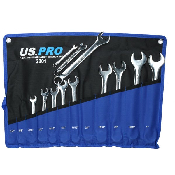 AF Imperial SAE Combination Spanner Wrench Set 1/4" - 1" 12pc Set Carousel 1