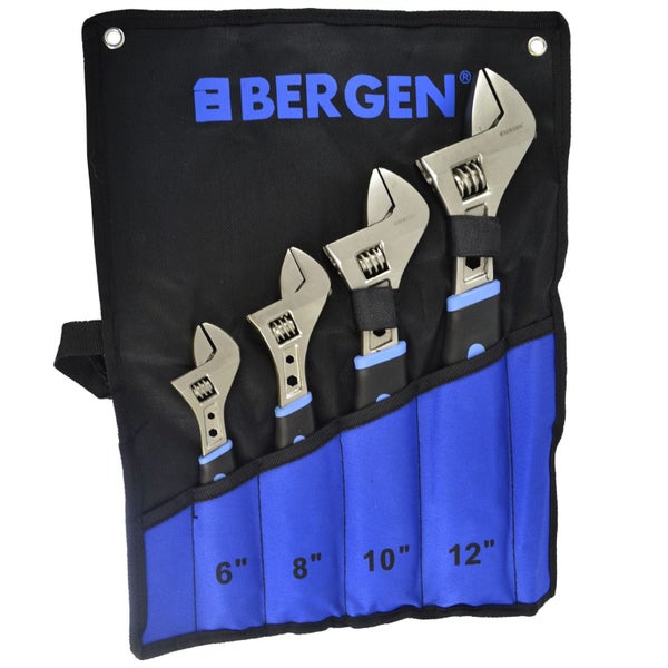 4pc Adjustable Spanner / Monkey Pipe Wrench Set Covers Range 0-36mm BERGEN AT558 Carousel 2