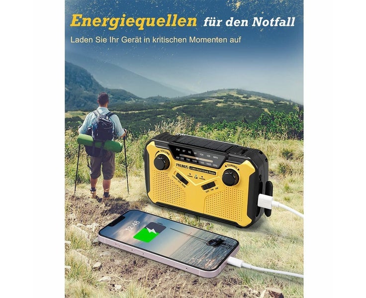 Solar Radio Crank Emergency, Crank Radio FM AM Radio Battery Operated, Emer Carousel 2