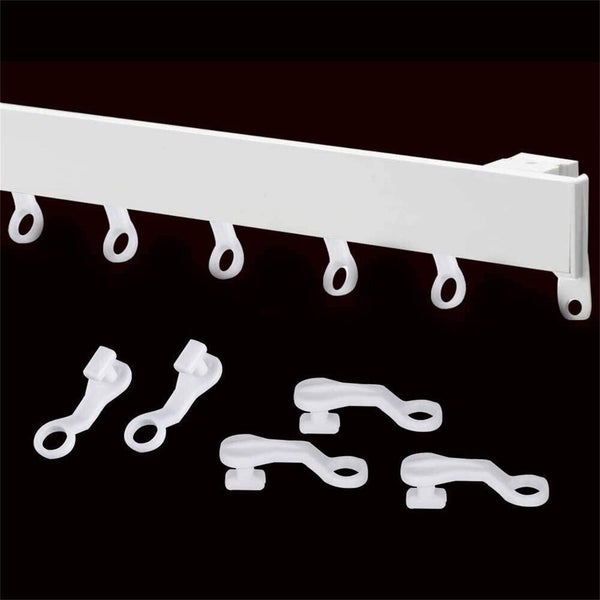 50PCS Hanging Curtain Glide Hook Ring Rail Runner Track Window Grip Drape Hook Carousel 2