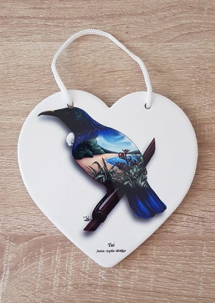 Ceramic Hearts Wall Hanging W Cork Backing NZ Modern Carousel 2