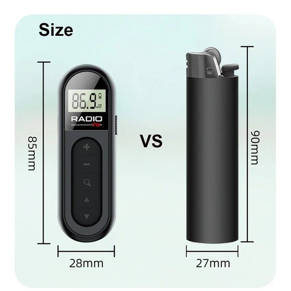 Rechargeable FM Pocket Digital Radio Portable Walkman for Hiking & Travel Carousel 8