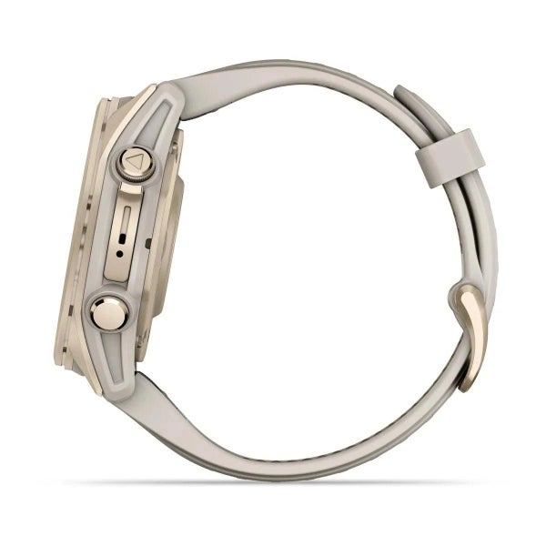 fenix 8 - 43 mm, AMOLED Sapphire, Soft Gold with Fog Grey/Dark Sandstone Sili... Carousel 12