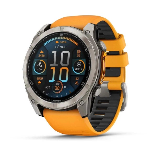 fenix 8 - 51 mm, AMOLED Sapphire, Titanium with Spark Orange/Graphite Silicon... Carousel 1