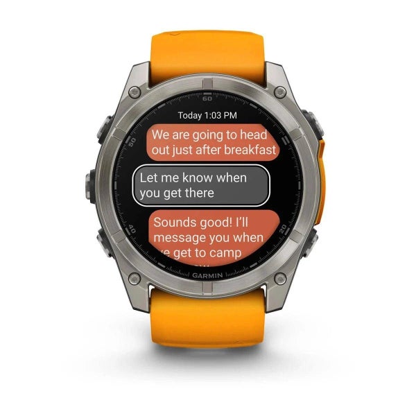fenix 8 - 51 mm, AMOLED Sapphire, Titanium with Spark Orange/Graphite Silicon... Carousel 2