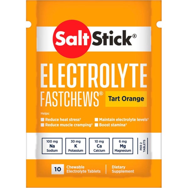 SaltStick FastChews - Pack of 10 Chewable Electrolytes - Tart Orange Carousel 1