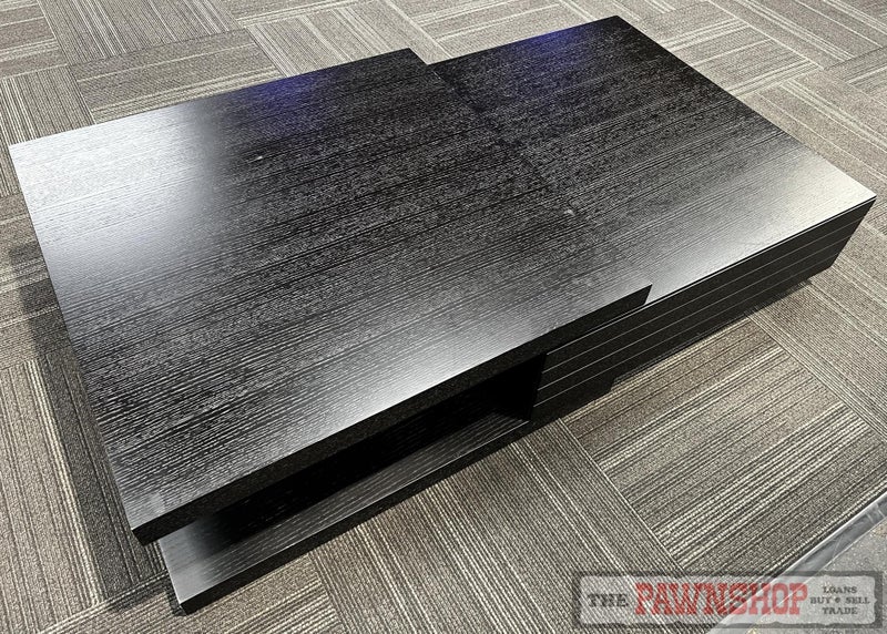 Low Profile Coffee Table, with 2x Drawers, Black, Sleek and Modern! Carousel 1