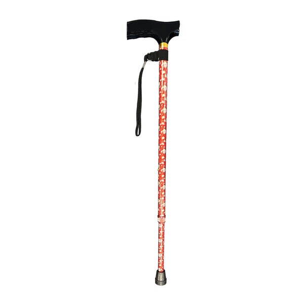 T Handle Walking Stick - Rose Pattern Lightweight Cane Carousel 2