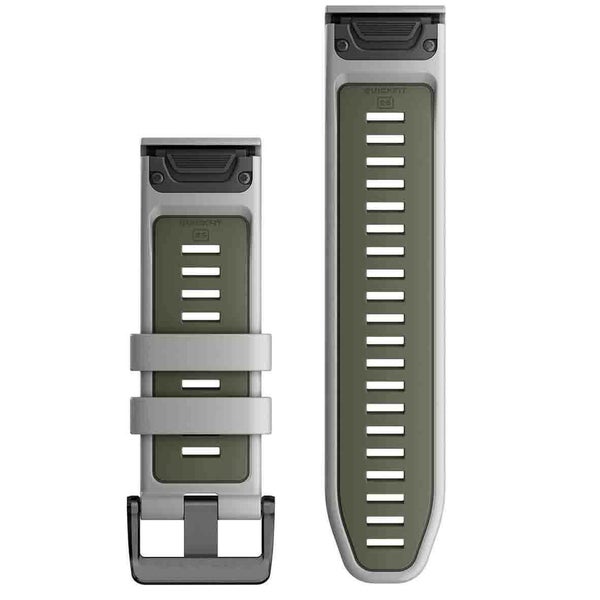 Garmin QuickFit 26 Watch Band - Fog Grey/Moss Silicone Carousel 2