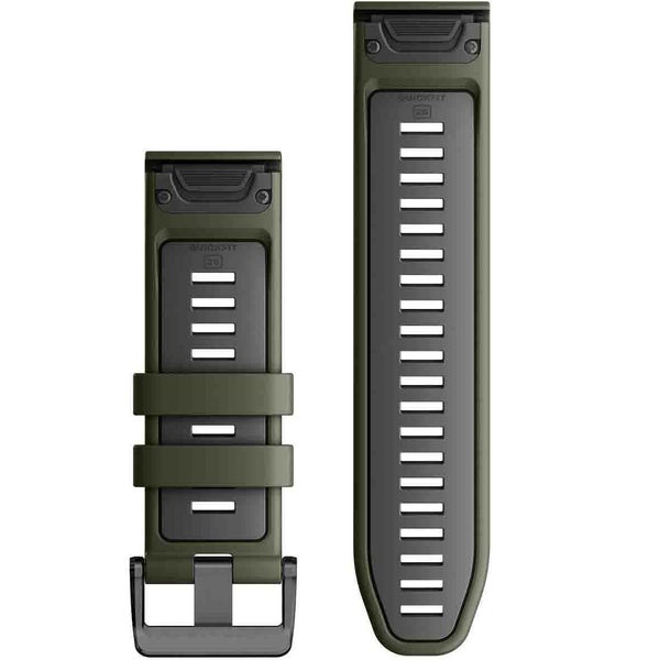 Garmin QuickFit 26 Watch Bands - Moss/Graphite Silicone Carousel 2