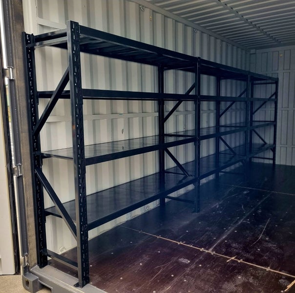20FT Container Shelving 5.85m x 2m x 500mm BLACK *FREE DELIVERY WELLINGTON* Carousel 1