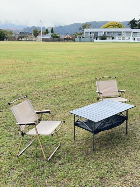 Portable Folding Camping Square Table 95X55X50cm With 2 Outdoor Foldable Chair Carousel 2