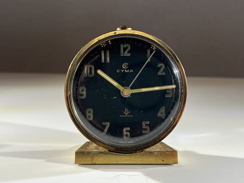 1940-50s Cyma Swiss Made Alarm Clock - 8 Day Movement Carousel 1