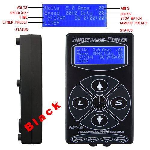 DIGITAL HURRICANE TATTOO MACHINE POWER SUPPLY Carousel 2