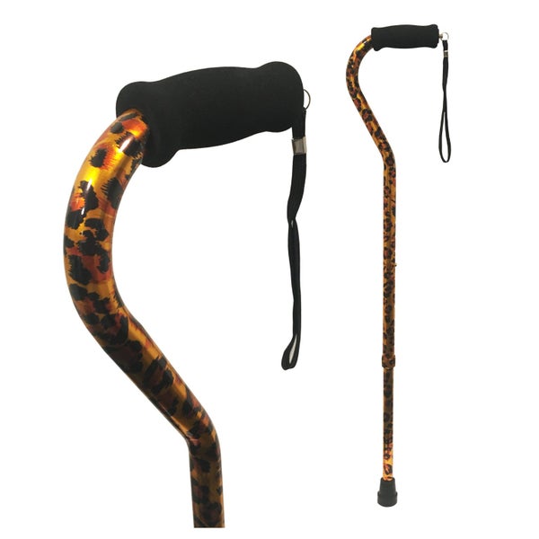 Swan Handle Walking Cane - Leopard Print Lightweight Walking Stick Carousel 2