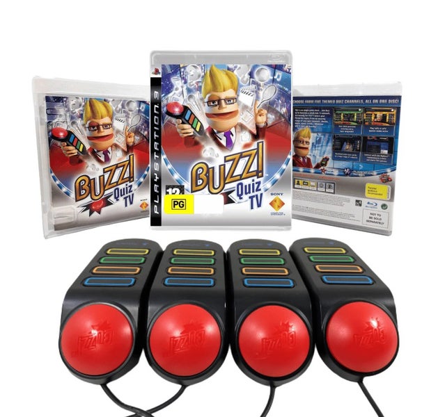 BUZZ (Buzzers + Game) *COMPLETE PS3 BUNDLE* Carousel 1
