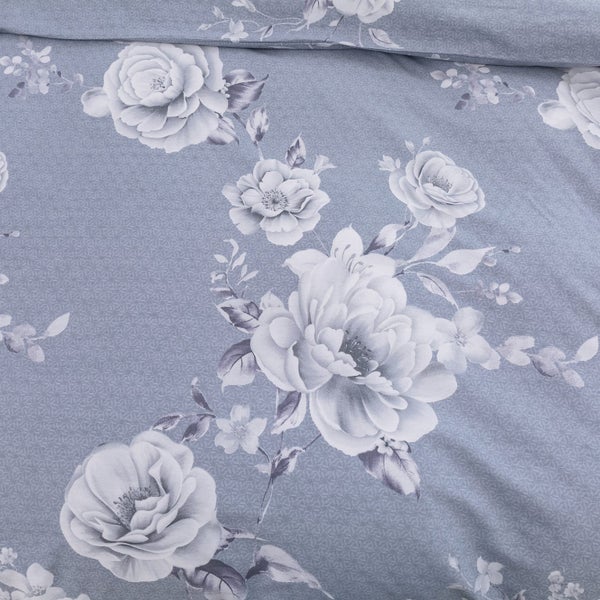 Dreamaker Blossom 100% Cotton Duvet Cover Set Silver King Single Carousel 7
