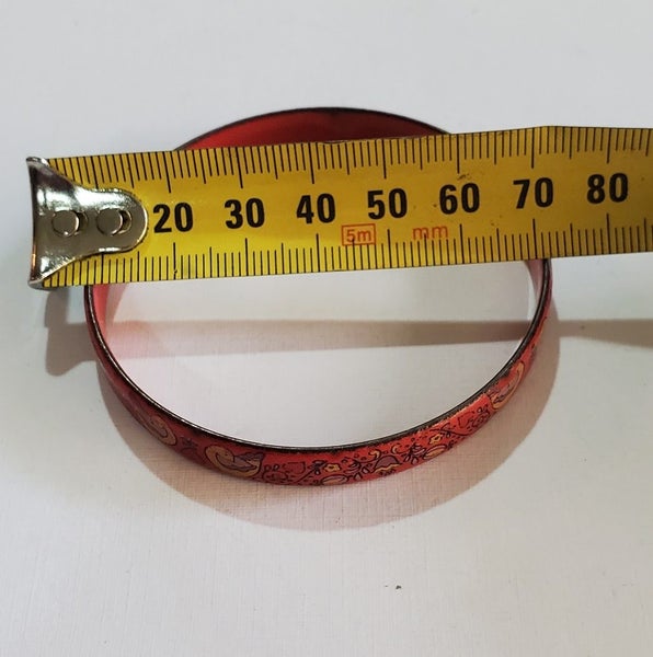 Vintage Floral Enamel Bangle by Michaela Frey Vienna Austria 'Warlene' signed Carousel 6