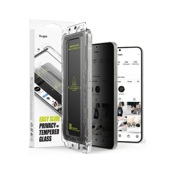 Galaxy S25 Screen Protector Easy Slide Privacy Tempered Glass 2 pack Carousel 1