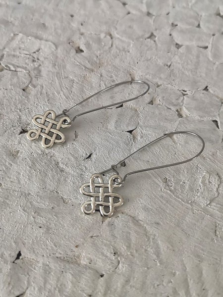 Celtic Knot Pendant Earrings - Stainless Steel Hooks Carousel 2