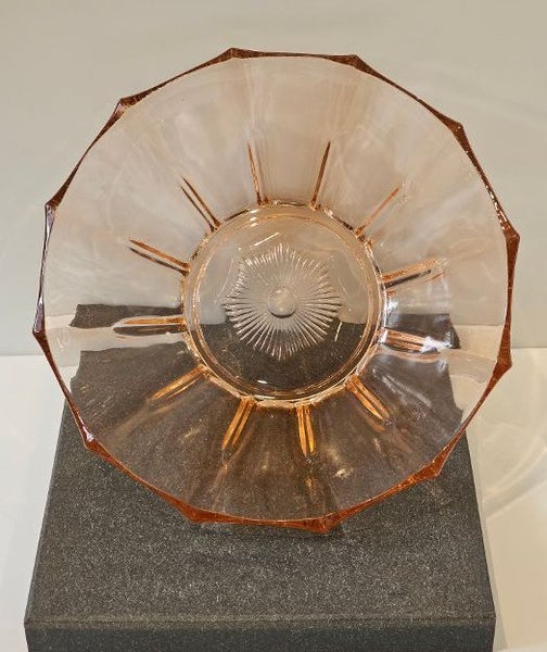 'Narchie' Hand Blown Art Deco Depression Glass in Blush Pink (Lot 1)62863873075843111