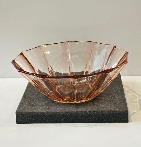 'Narchie' Hand Blown Art Deco Depression Glass in Blush Pink (Lot 1)62863873075843112