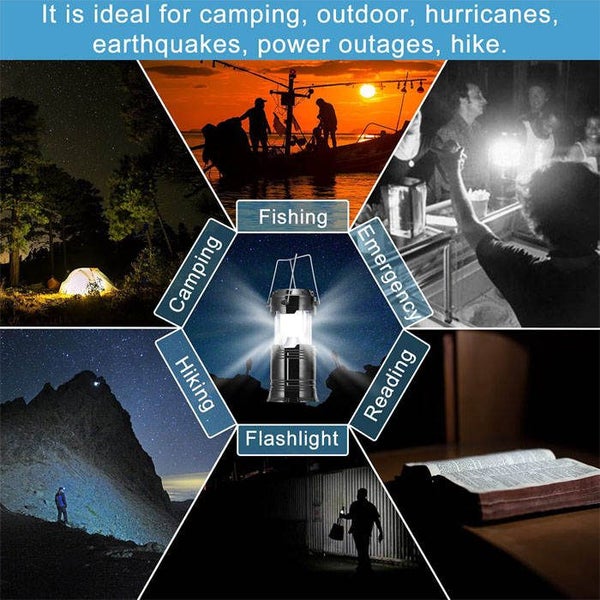 Camping Solar Lanterns 1/2-Pack USB Rechargeable Emergency Lighting Carousel 2
