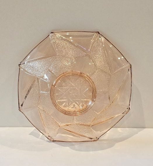 'Narchie' Hand Blown Art Deco Depression Glass in Blush Pink (Lot 2)62863873069826111